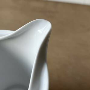 2個set スッとした形 ピッチャー 白磁 デットストック 陶器 検: ミルクピッチャー スープ カフェオレ レトロ ビンテージ アンティークの画像6