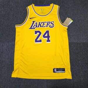 新品　バスケユニフォーム　NBA　ロサンゼルス・レイカーズ　LA　コービー選手　ゴールド　Swingman　サイズL　ゲームシャツ　L