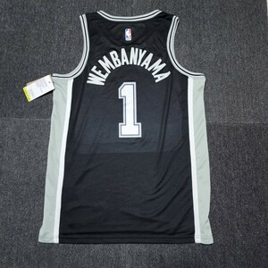新品　NBA　サンアントニオ・スパーズ　ユニフォーム　ブラック　ウェンバンヤマ選手　Wembanyama　Lサイズ　ゲームシャツ　シャツ