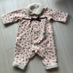 ベビー　ロンパース　OLIVE des OLIVE 70cm 女の子花柄　ピンク