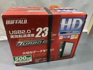 新品 未開封品 長期保管品BUFFALO 外付けUSB2.0対応HDD HD-HS500U2 外付けハードディスク 500GB バッファロー