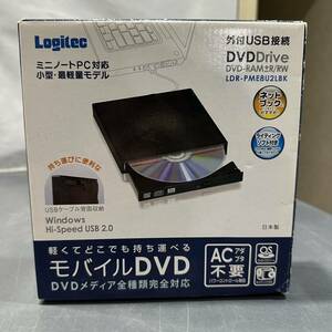 新品 未開封品 Logitec ポータブル DVD マルチドライブ 外付けDVDドライブ LDR-PME8U2LBK ブラック 