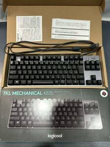 Logicool TKL MECHANICAL K835 有線アルミニウムキーボード 青軸 ロジクール メカニカル