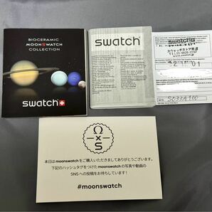 BIOCERAMIC MOONSWATCH MISSION TO MERCURY 中古美品 ヒルシュ製本革ベルト・Dバックル付の画像8