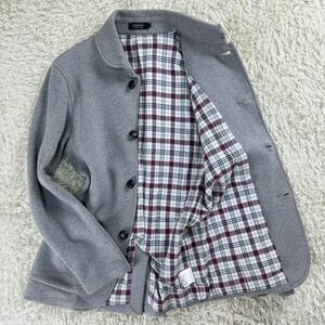 《極美品》バーバリーブラックレーベル ジャケット ノバチェック コート くるみボタン BURBERRY BLACK LABEL メンズ グレー Mサイズ