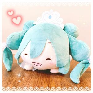 新品　寝そべり　ぬいぐるみ　初音ミク 15th Anniversary 笑顔