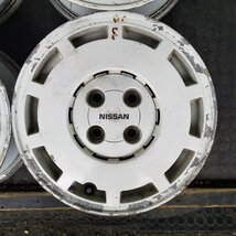 管理番号:A1-159【4本価格】【14x5.5J 4x100 ET+45 ハブ59】NISSAN日産純正・サニー等・直接引取可能・適格請求書発行可能_画像4