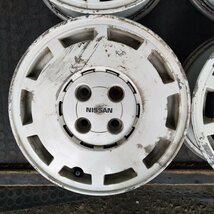 管理番号:A1-159【4本価格】【14x5.5J 4x100 ET+45 ハブ59】NISSAN日産純正・サニー等・直接引取可能・適格請求書発行可能_画像5