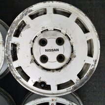 管理番号:A1-159【4本価格】【14x5.5J 4x100 ET+45 ハブ59】NISSAN日産純正・サニー等・直接引取可能・適格請求書発行可能_画像3