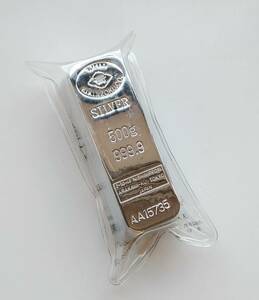 （5,000円OFFクーポン、クレカ、paypay利用可）SILVER　純銀　銀　インゴット　500g