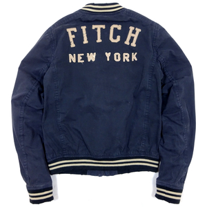 Abercrombie & Fitch アバクロンビー & フィッチ BULL POINT JACKET コットンブルゾン スイングトップ ジャケット ネイビーグレー Lサイズ