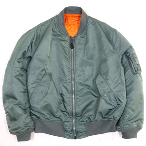 米国製 ALPHA INDUSTRIES MA-1 flight jacket アルファ MA-1 フライトジャケット セージグリーン ビッグサイズ XXL made in USA