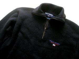 90’sポロスポーツPOLO SPORT(ポロラルフローレン)ハーフジッププルオーバーセーター/ウールニット黒L