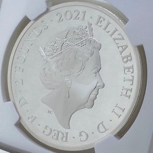 最高鑑定 2021 英国 不思議の国のアリス1オンス プルーフ 銀貨 NGC PF70UC ER 初鋳版 ロイヤルミント 保証書 リーフレット 元箱の画像7