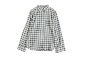 ドレステリア 白×黒チェック コットンシャツ　ブラウス　トップス　size38/9号　 日本製　2点以上ご落札で送料無料！