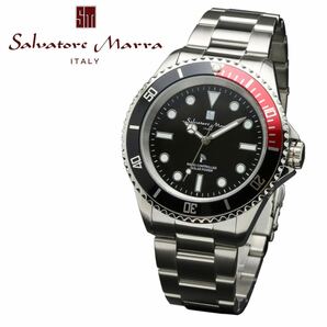 サルバトーレマーラ 電波 ソーラー Salvatore Marra メンズ 腕時計 SM22110-SSBKRD ブラック レッド 赤 黒 ダイバータイプ ビジネス 男性