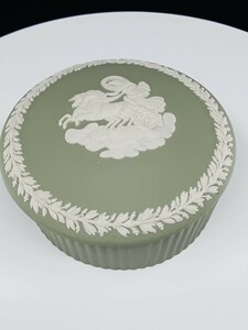 WEDGWOOD 　ウェッジウッド　ジャスパーウェア　アンティーク小物ケース　セージグリーン