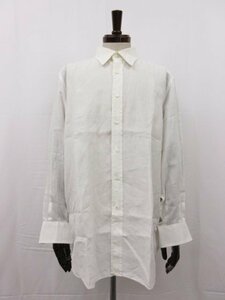 【ブリオーニ Brioni】 リネン素材 ワイドカラー 長袖シャツ (メンズ) size43 オフホワイト イタリア製 ■29MK2651■