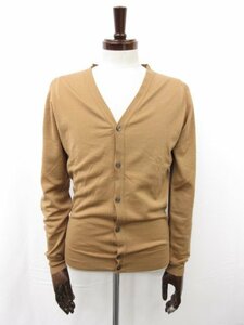 超美品 【ジョンスメドレー JOHN SMEDLEY】 ハイゲージ ニットカーディガン (メンズ) sizeS ブラウン系 ■29MN4884■