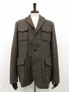 未使用品【ラルディーニ　LARDINI】Y-5571 ライナー付 2WAY ウールブルゾン ジャケット (メンズ) size50REG ブラウン系 伊製 ■17HR3366■