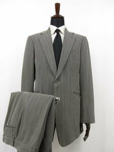 【GIORGIO ARMANI ジョルジオアルマーニ】 シングル1ボタン スーツ (メンズ) size52R グレー系 ストライプ柄 イタリア製 ■27RMS7926