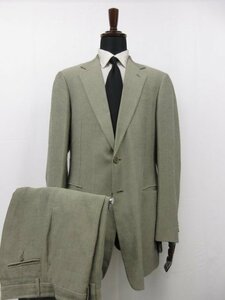 HH [GIORGIO ARMANIjoru geo Armani ] flax .2 button suit ( men's ) size52R beige group stripe pattern Italy made #27RMS7927