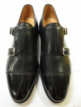 HH 未使用 【ジョンロブ JOHNLOBB】 WILLIAM ウィリアム Wモンクストラップシューズ 靴 (メンズ) size8E9795R ブラック ■18HT2450■_画像7