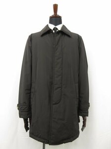 美品【イザイア ISAIA】SW7045-000 中綿入りステンカラーコート (メンズ) size54R ダークブラウン系 イタリア製 ■17HR3383■