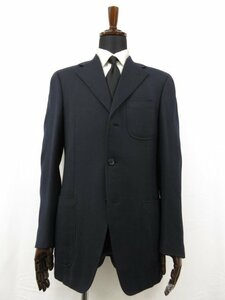 超美品 【CANALI カナーリ】 ウール シングル3ボタン 濃紺 ジャケット (メンズ) size48 8R ネイビー系 織柄 イタリア製 ■28MJ8844■