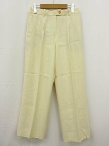 [ Hermes HERMES]linen100% wide strut pants France made ( lady's ) size40 ivory series #5LP2386#