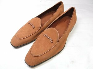  unused goods [gajia-no&ga- ring GAZIANO&GIRLING] ribbon attaching slip-on shoes Loafer shoes ( men's ) size6.5E light brown group #18HT2392#