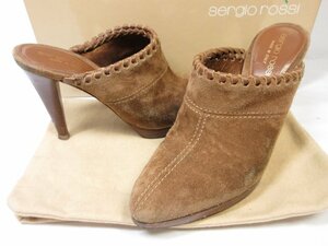 HH 美品【セルジオロッシ sergio rossi】 スエード サボサンダル 靴 (レディース) size34.5 ブラウン系 ■18LZ4377■