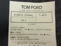 極美品 【トムフォード TOM FORD】 Fit Y シルク×モヘヤ混 3ボタン段返り 3ピーススーツ (メンズ) 7-46R グレー系 チェック柄 ■27AAA198_画像10