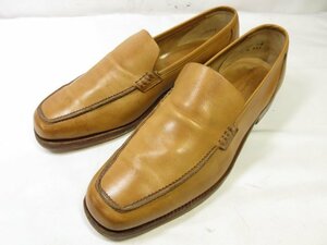 【ヒューゴボス HUGO BOSS】 レザースリッポン ローファー 紳士靴 (メンズ) size7.5E ライトブラウン ■18MZA4645■