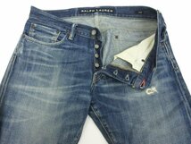 美品 【ラルフローレン RALPH LAUREN】 ダメージ加工 デニムパンツ (メンズ) size31/30 インディゴブルー ■29MPA0258■_画像4