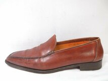 HH 【サントーニ Santoni】 レザー スリッポン ローファー 紳士靴 (メンズ) size8F ブラウン系 ■18MZA4657■_画像5