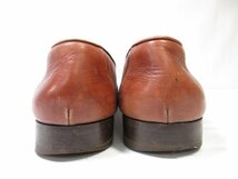 HH 【サントーニ Santoni】 レザー スリッポン ローファー 紳士靴 (メンズ) size8F ブラウン系 ■18MZA4657■_画像4