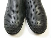 未使用品 【ブルーノボルデーゼ BRUNOBORDESE】 パンチングレザー スリッポン ローファー 靴 (メンズ) size44.5 黒 ■18MZA4686■_画像3