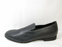 未使用品 【ブルーノボルデーゼ BRUNOBORDESE】 パンチングレザー スリッポン ローファー 靴 (メンズ) size44.5 黒 ■18MZA4686■_画像8