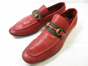 【グッチ GUCCI】 105857 シェリーライン ホースビットローファー スリッポン 靴 (メンズ) size41.5EE ボルドー系 ■18MZA4679■