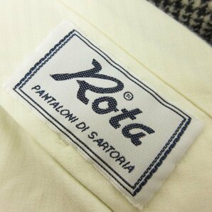 超美品【ロータ Rota】千鳥織柄 パンツ ウールタックスラックス (メンズ) size52 ブラック×ホワイト イタリア製 ■29MPA0395■の画像3