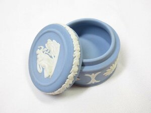 美品 【ウェッジウッド WEDGWOOD】 ジャスパー 小物入れ アクセサリー入れ (レディース) ブルー系 英国製 ■7CC1001■