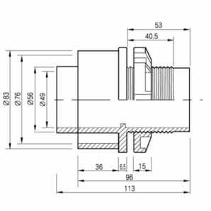 オーバーフロー水槽加工用 台座＋アクリル透明三重管セット 40A バルソケタイプ H450用 ガラス・アクリル水槽にの画像6