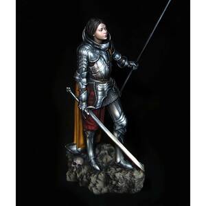 ■ 1/24 中世 騎士 女性 戦士 樹脂 模型 フル ■ 未塗装 未組み立て レジン 模型 フィギュア ジャンヌ G319