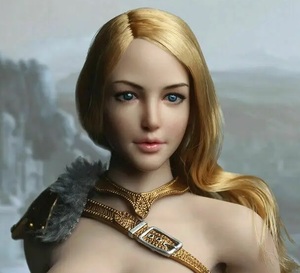 Art hand Auction 1/6 General Purpose Action Figure Custom Replacement Head 1/6 Beautiful Woman Foreigner Blonde Bronze Hair 12 inch PVC Face G443, doll, Character Doll, Custom Doll, others