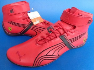 13483■新品 デッド Puma Ferrari Future Cat Remix Mid Red Trainers プーマ フェラーリ ドライビング シューズ 赤 ハイカット 303328-02