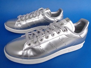 13509■美品 19年製 adidas STAN SMITH Silver Metallic アディダス スタンスミス シルバー メタリック 銀 顔つき 26 FV4300