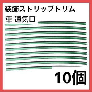 *1点のみ*車 通気口用 装飾トリム ストリップ 10個 グリーン