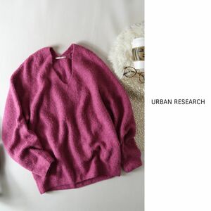 アーバンリサーチ URBAN RESEARCH☆モヘヤ混 前後Vネックニット フリーサイズ☆A-O 0631