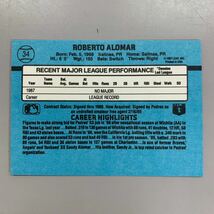野球 MLBカード 1988　ROBERTO ALOMAR ロベルトアロマー 3枚　topps・donruss・SCORE_画像3